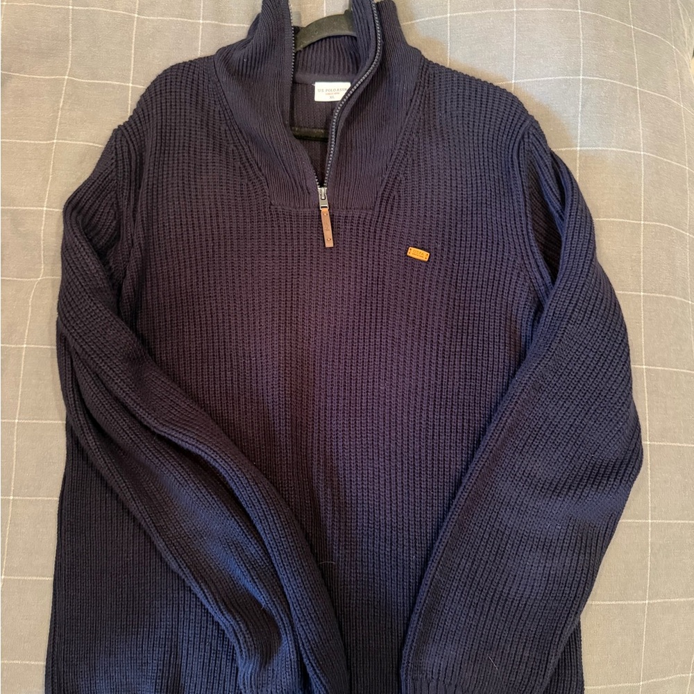 U.S. Polo Assn. Men's Dark Blue Zip-Up Sweater